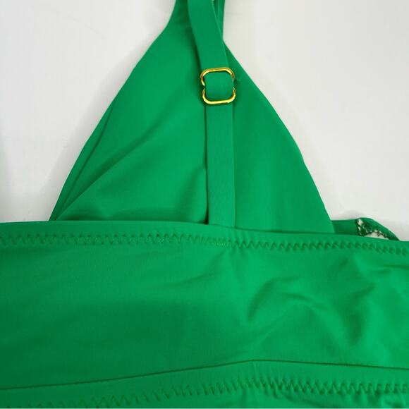 Becca Etc Color Code Flounce Tankini top verde green - 1X - Picture 9 of 11